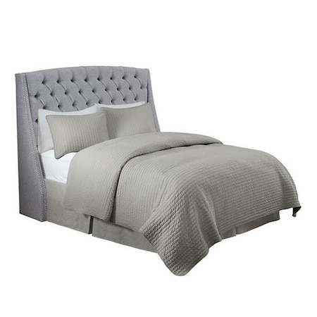 MADISON PARK Madison Park MP116-0368 Harper Upholstery Headboard; King; Silver MP116-0368